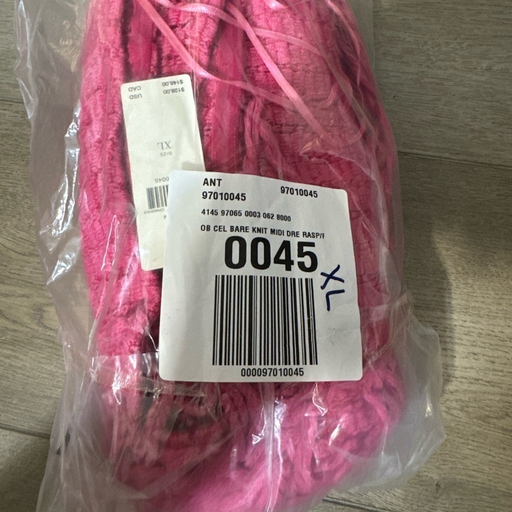 NWT! Celandine Strapless Crochet Fringe-Trim Knit Dress in Raspberry ☀️ - Picture 14 of 15